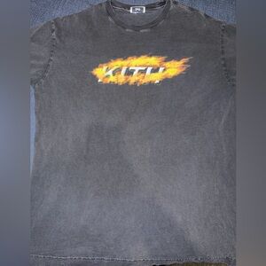 Kith Charcoal Tee with Flame Graphic
